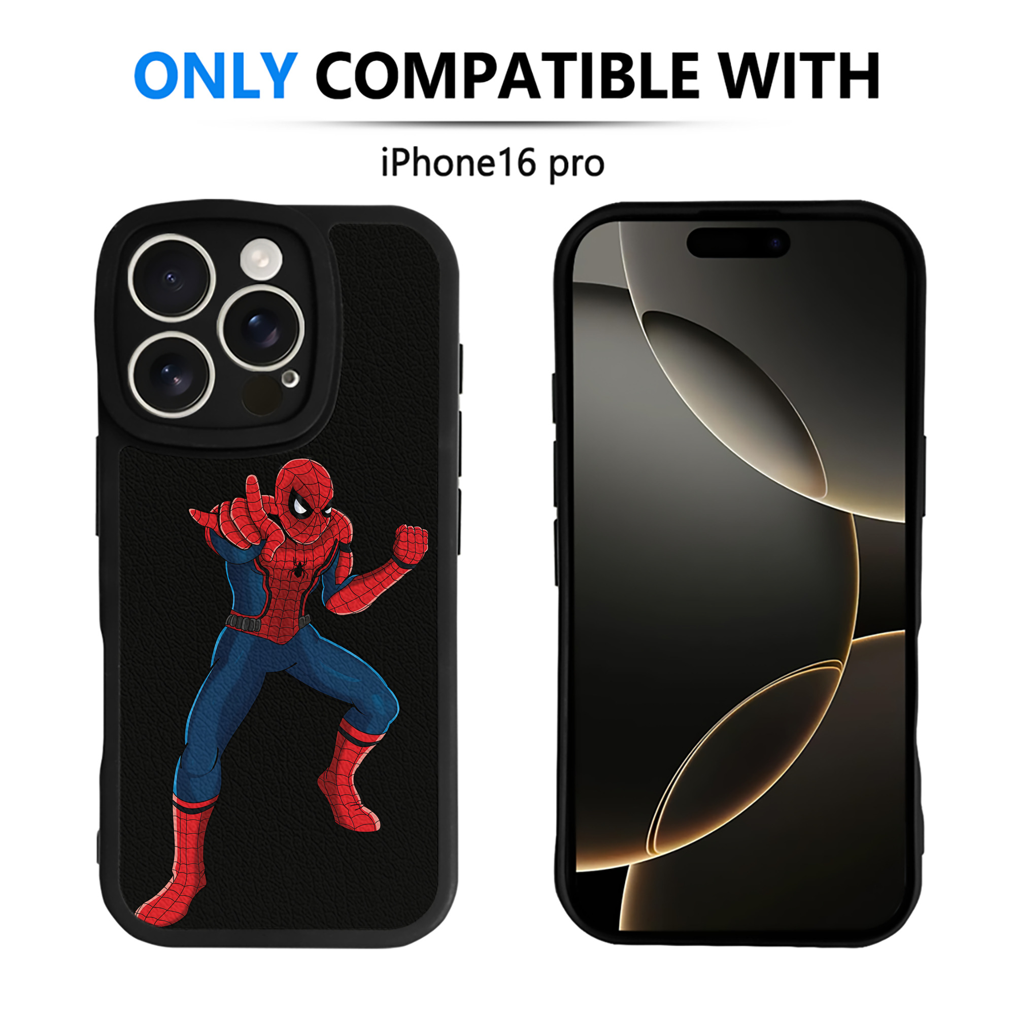 Spider Man スパイダーマン 【iPhone 16シリーズ対応】シリコンスマホケース（レザー調） 材質：シリコン